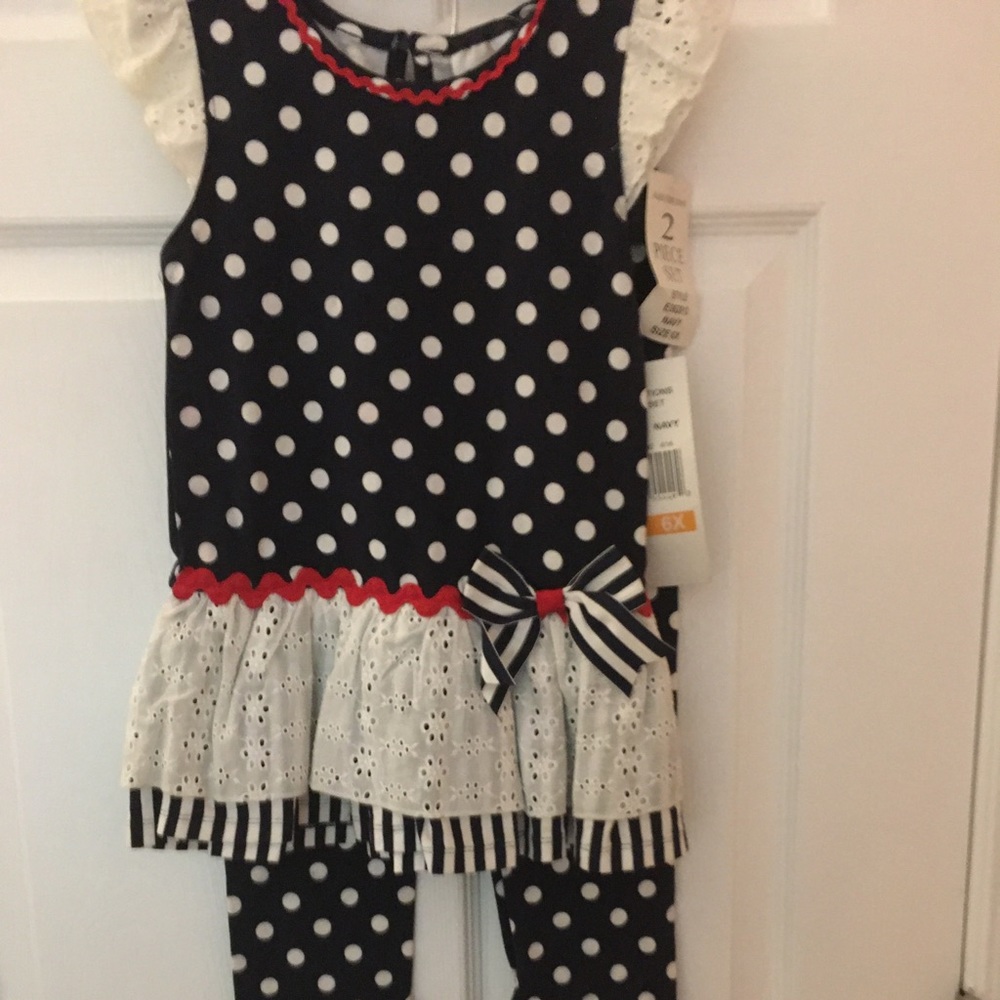 2 pc girls set poker dots